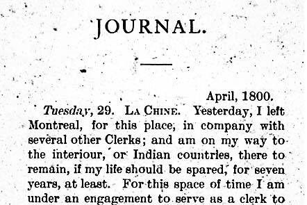 Daniel Harmon's Journal